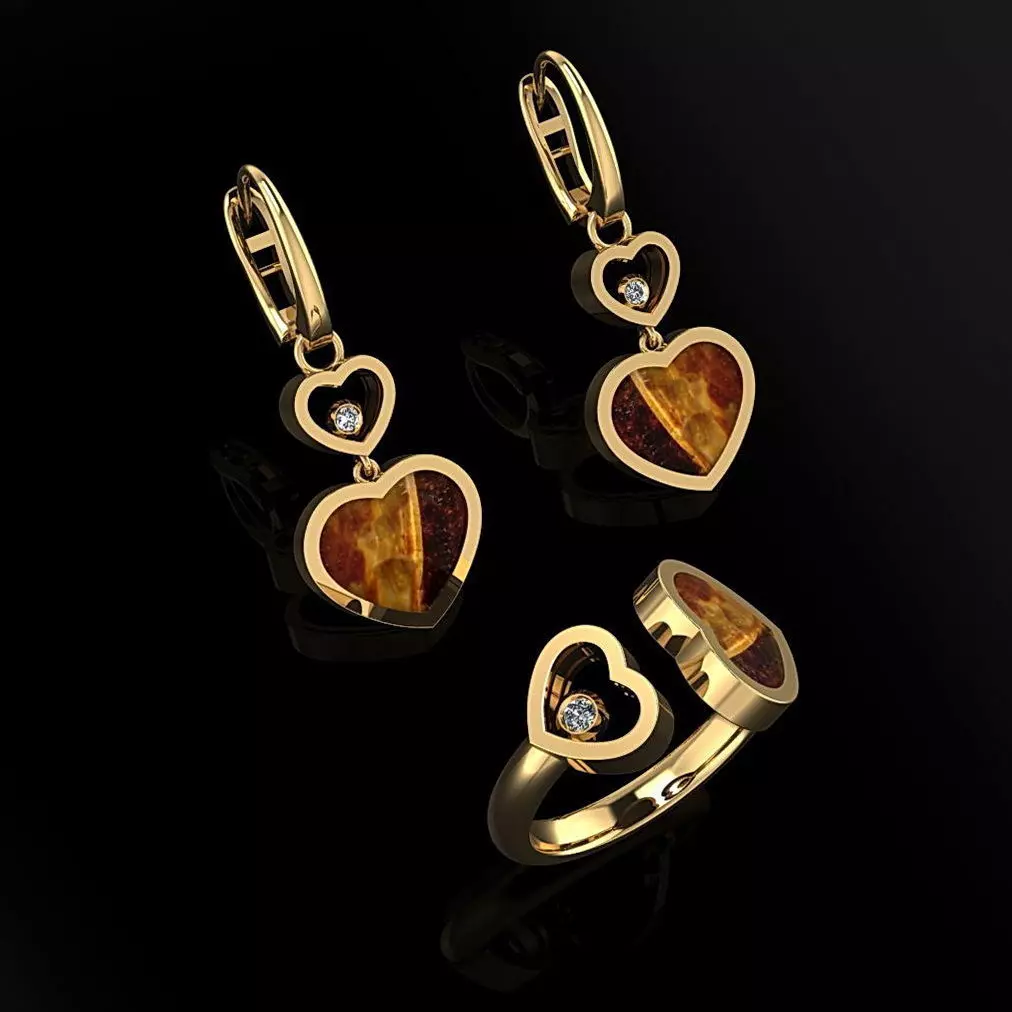 Ring and Earrings 151 3D print model_0