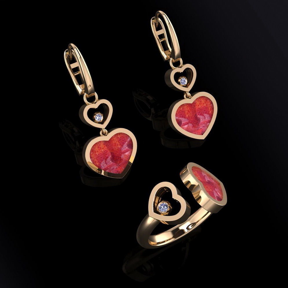 Ring and Earrings 151 3D print model_4