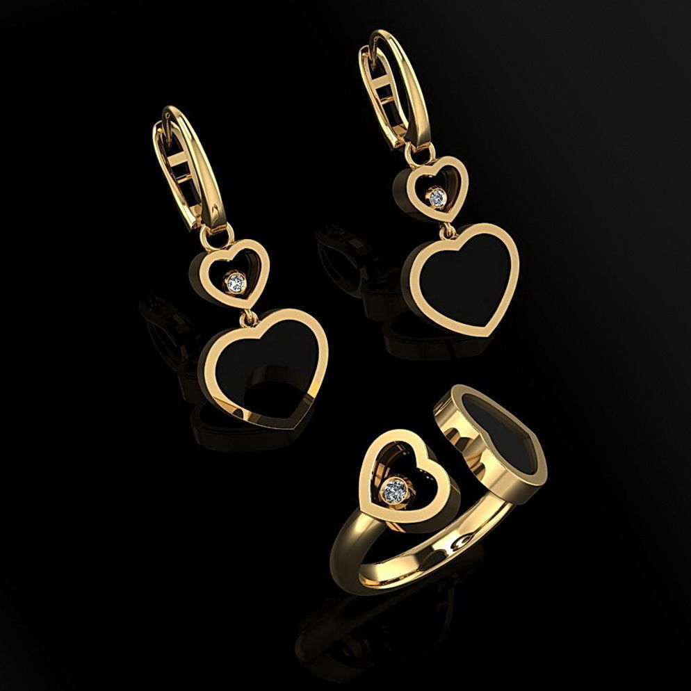 Ring and Earrings 151 3D print model_3