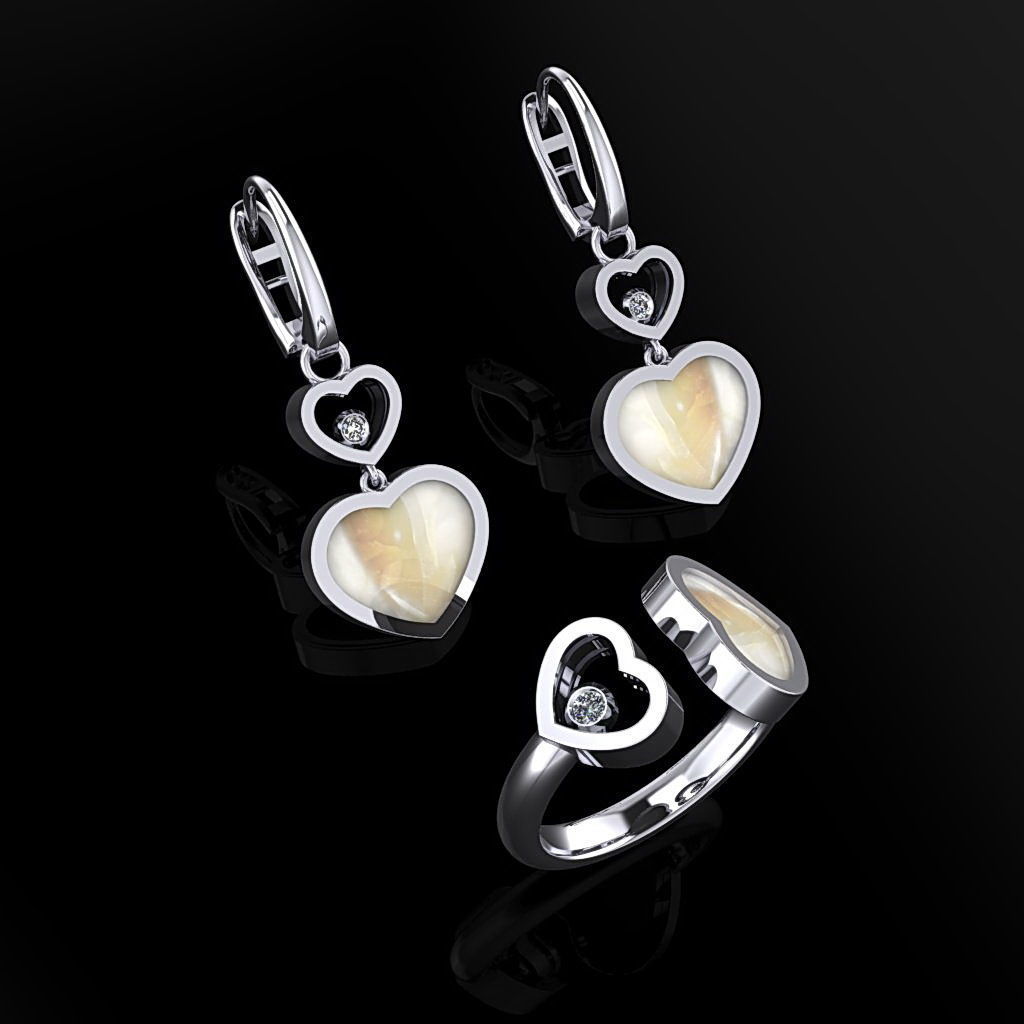 Ring and Earrings 151 3D print model_6