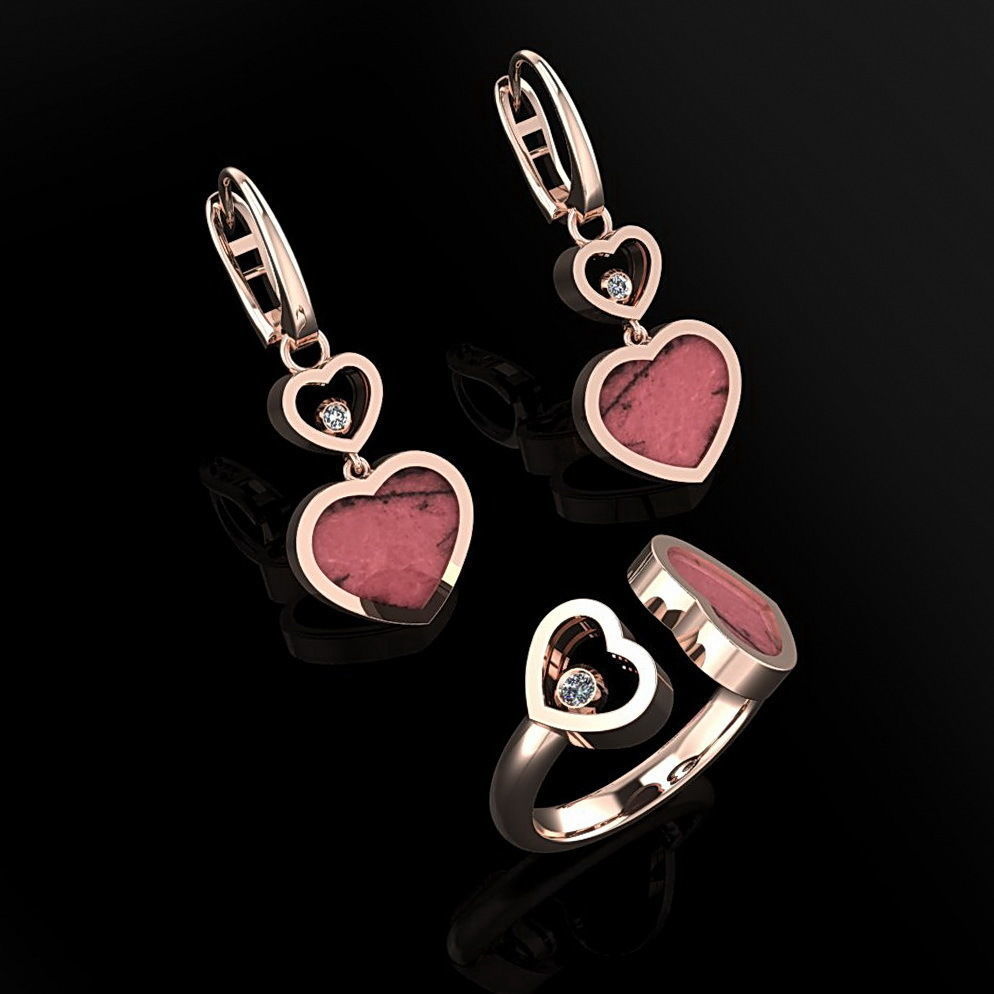 Ring and Earrings 151 3D print model_5