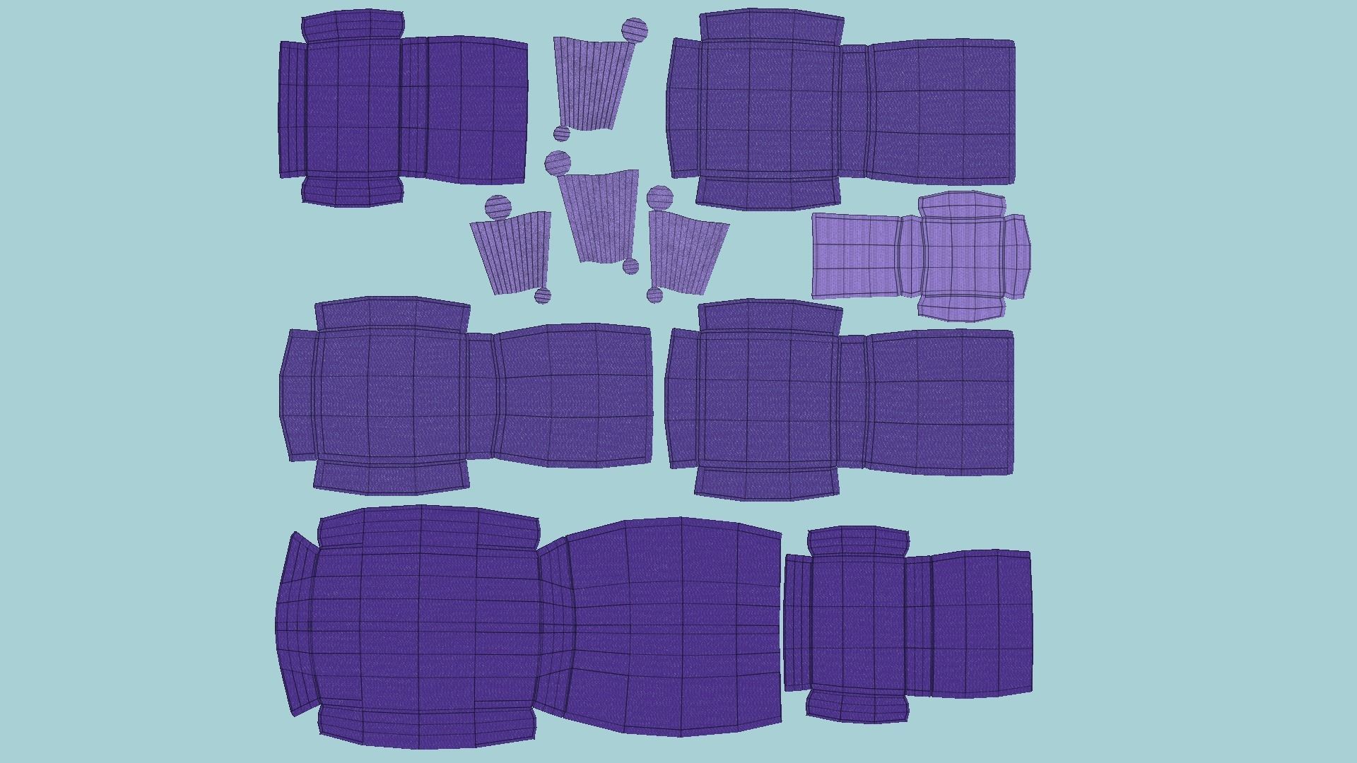 10 Colored Armchair Pillow - Furniture Interior Design 3D Model Collection_68