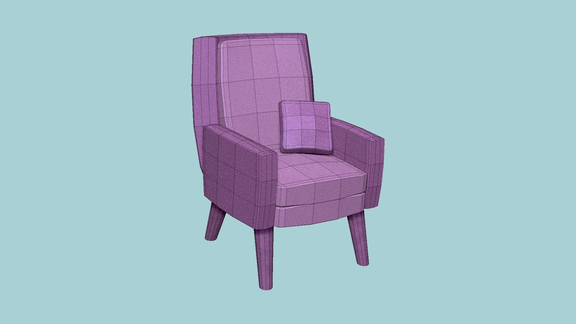 10 Colored Armchair Pillow - Furniture Interior Design 3D Model Collection_63