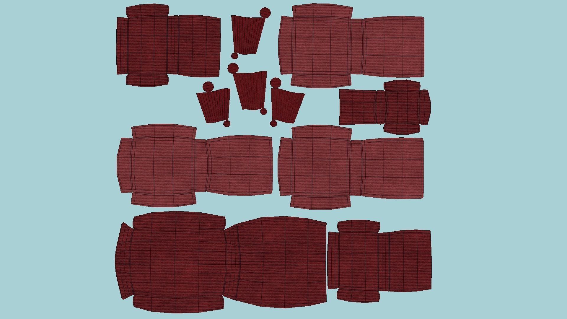 10 Colored Armchair Pillow - Furniture Interior Design 3D Model Collection_65