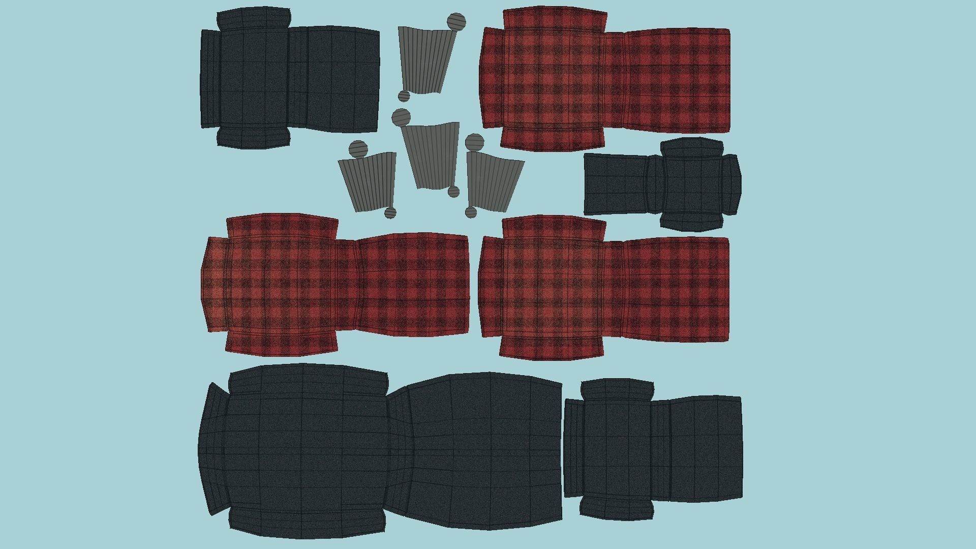 10 Colored Armchair Pillow - Furniture Interior Design 3D Model Collection_71