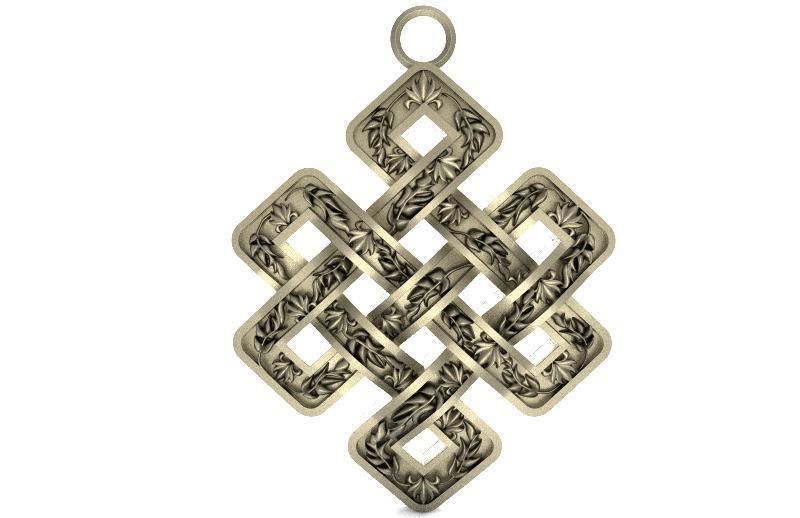 Celtic knot pendant  3D print model_4