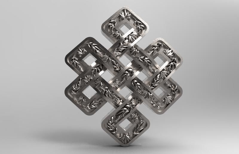 Celtic knot pendant  3D print model_6