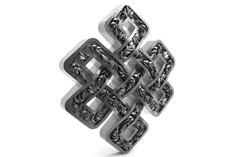 Celtic knot pendant  3D print model_7