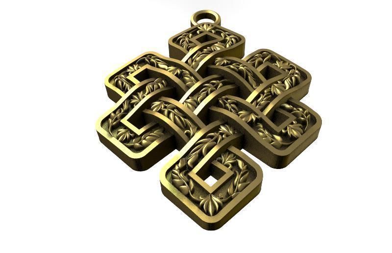 Celtic knot pendant  3D print model_3