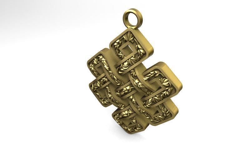Celtic knot pendant  3D print model_2
