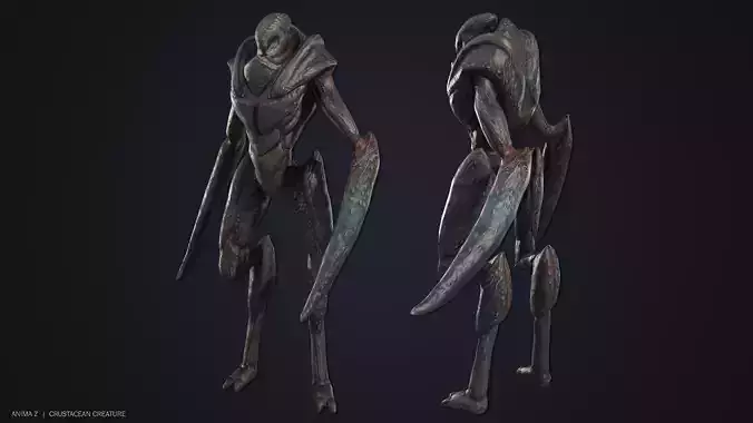 Crustacean creature Low-poly 3D model