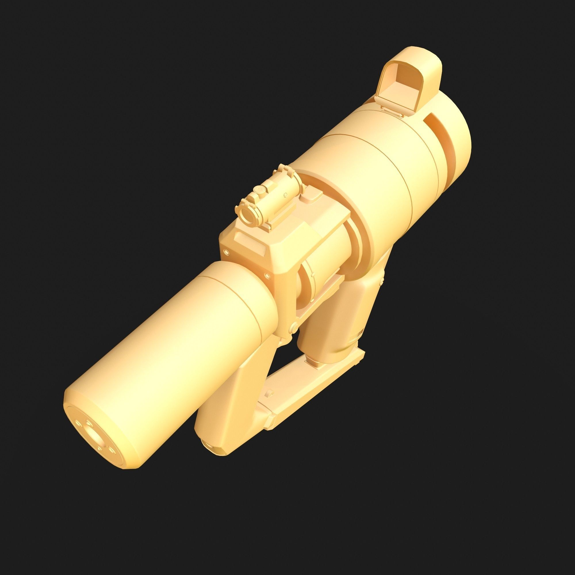 High Poly Sci-fi Revolver PBR 3D model_18