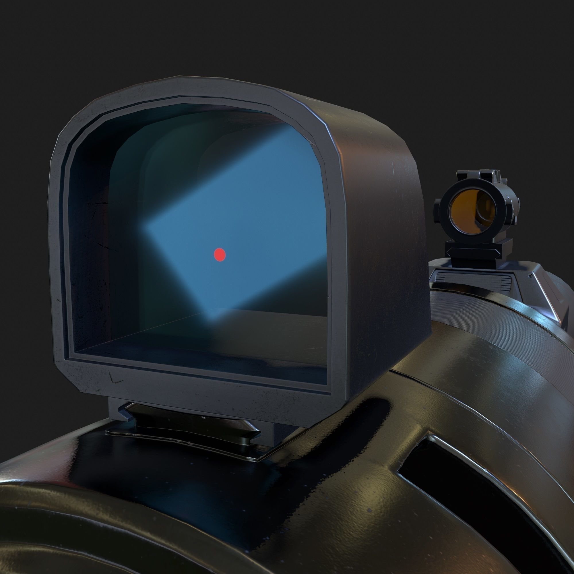 High Poly Sci-fi Revolver PBR 3D model_12