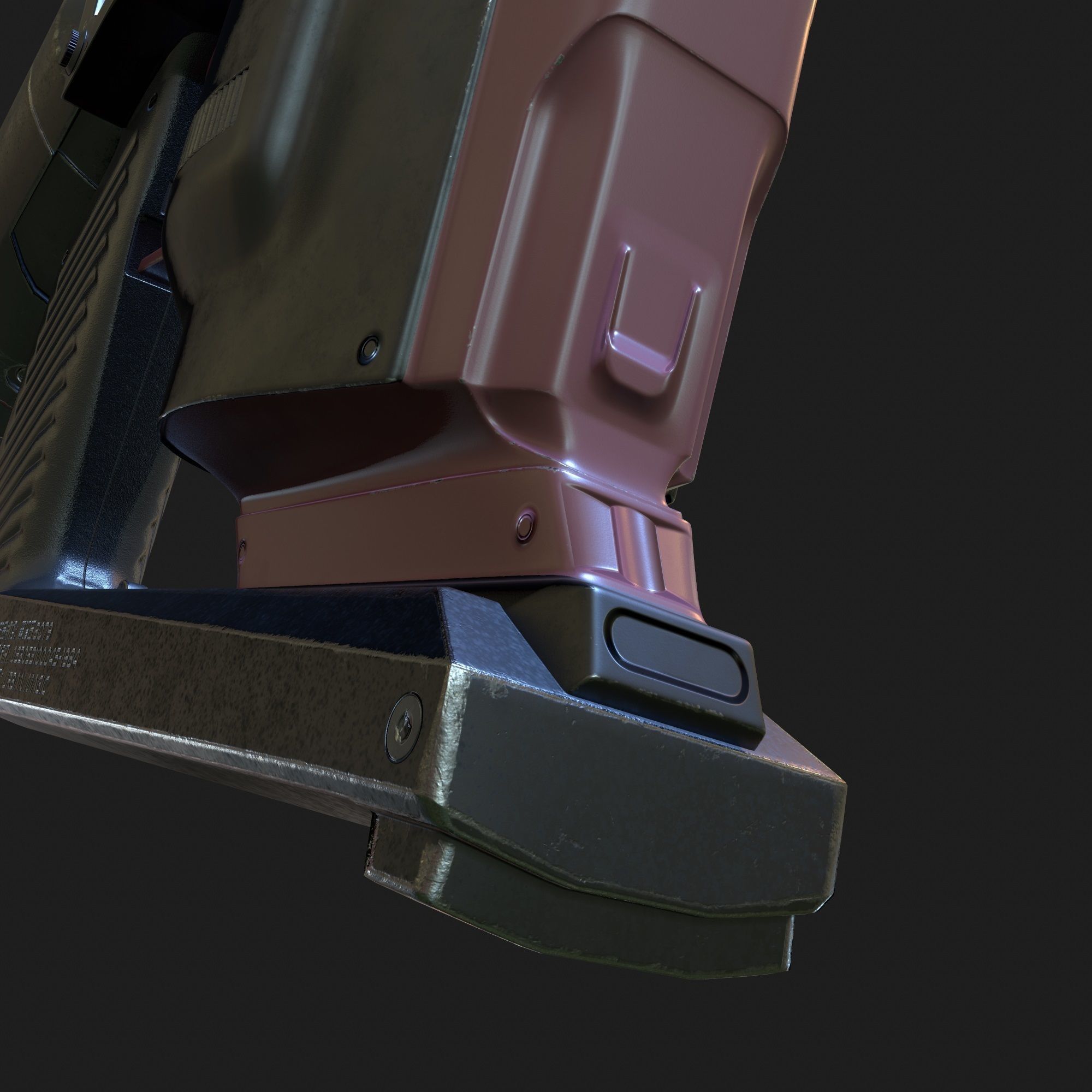 High Poly Sci-fi Revolver PBR 3D model_15