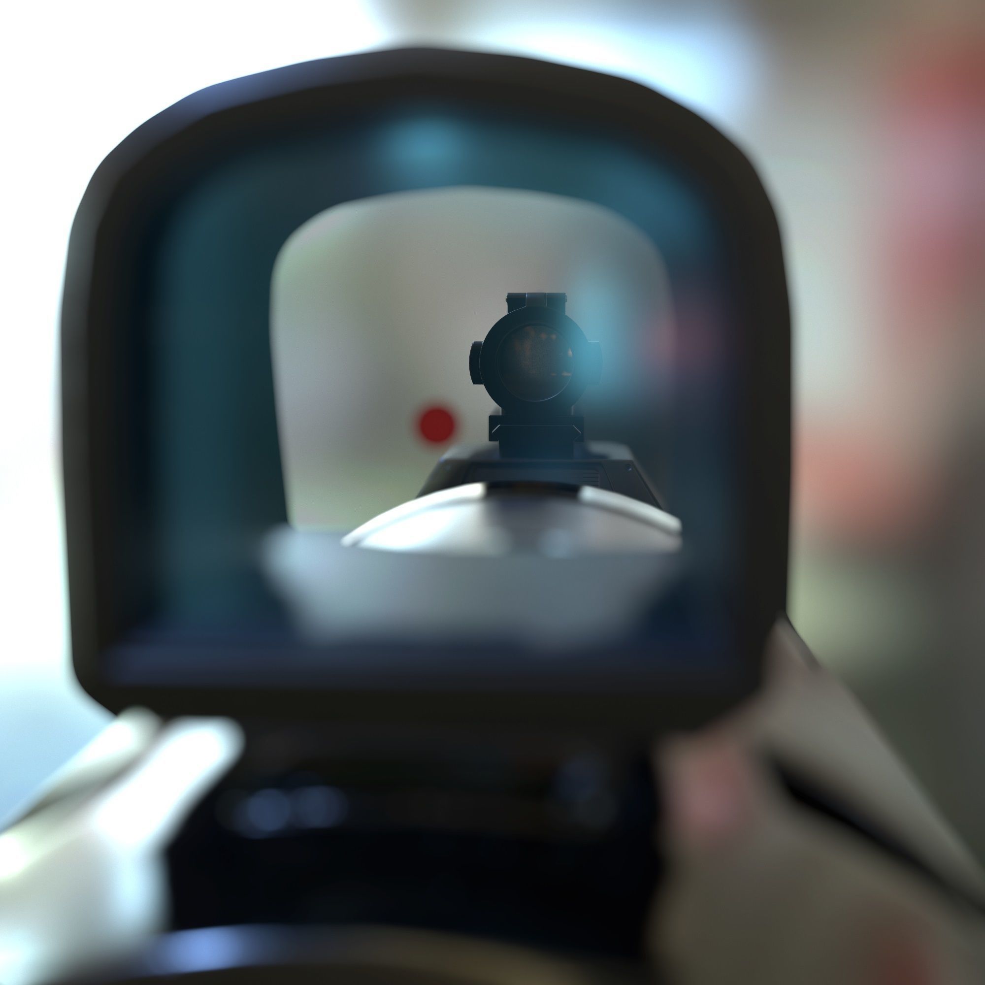 High Poly Sci-fi Revolver PBR 3D model_33