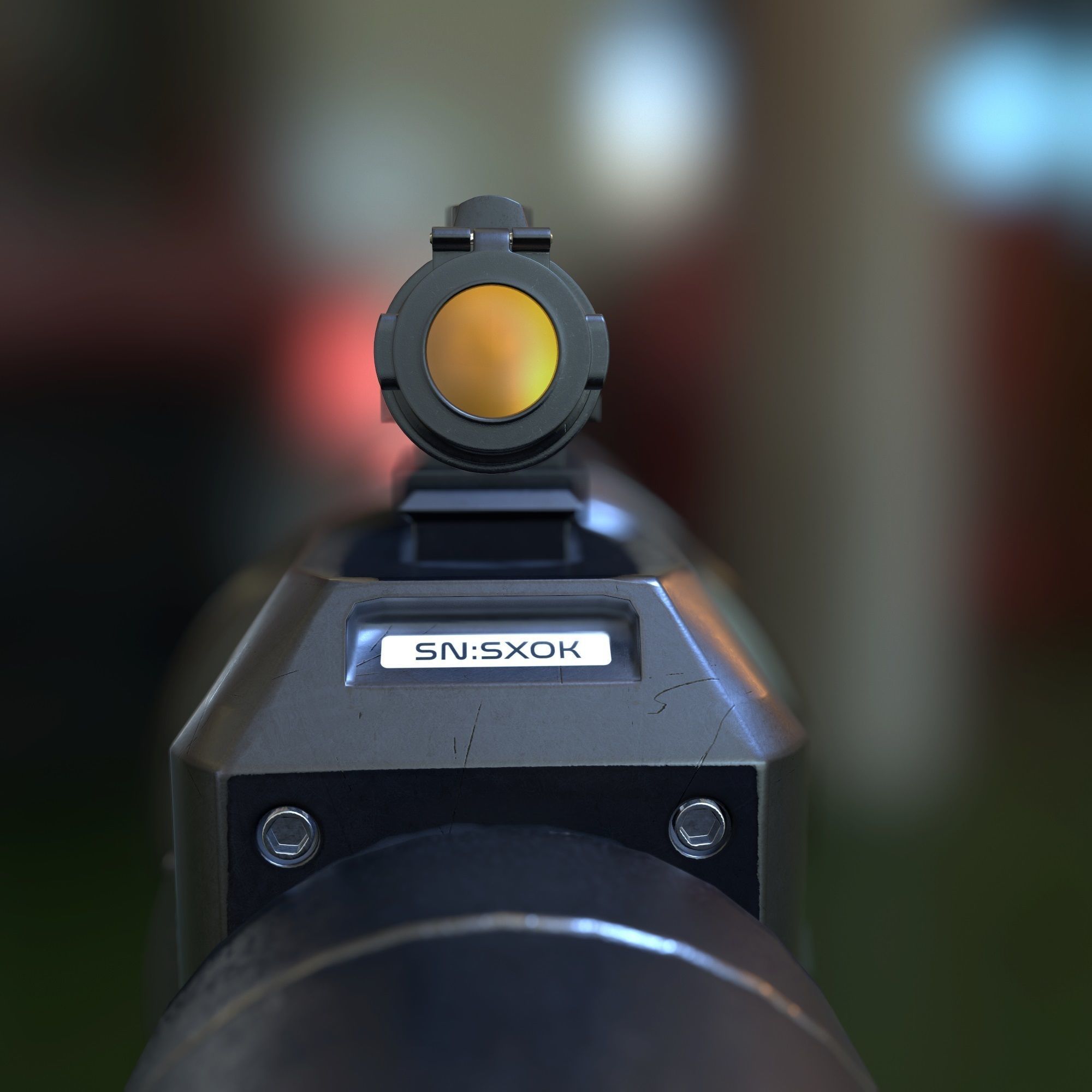 High Poly Sci-fi Revolver PBR 3D model_32