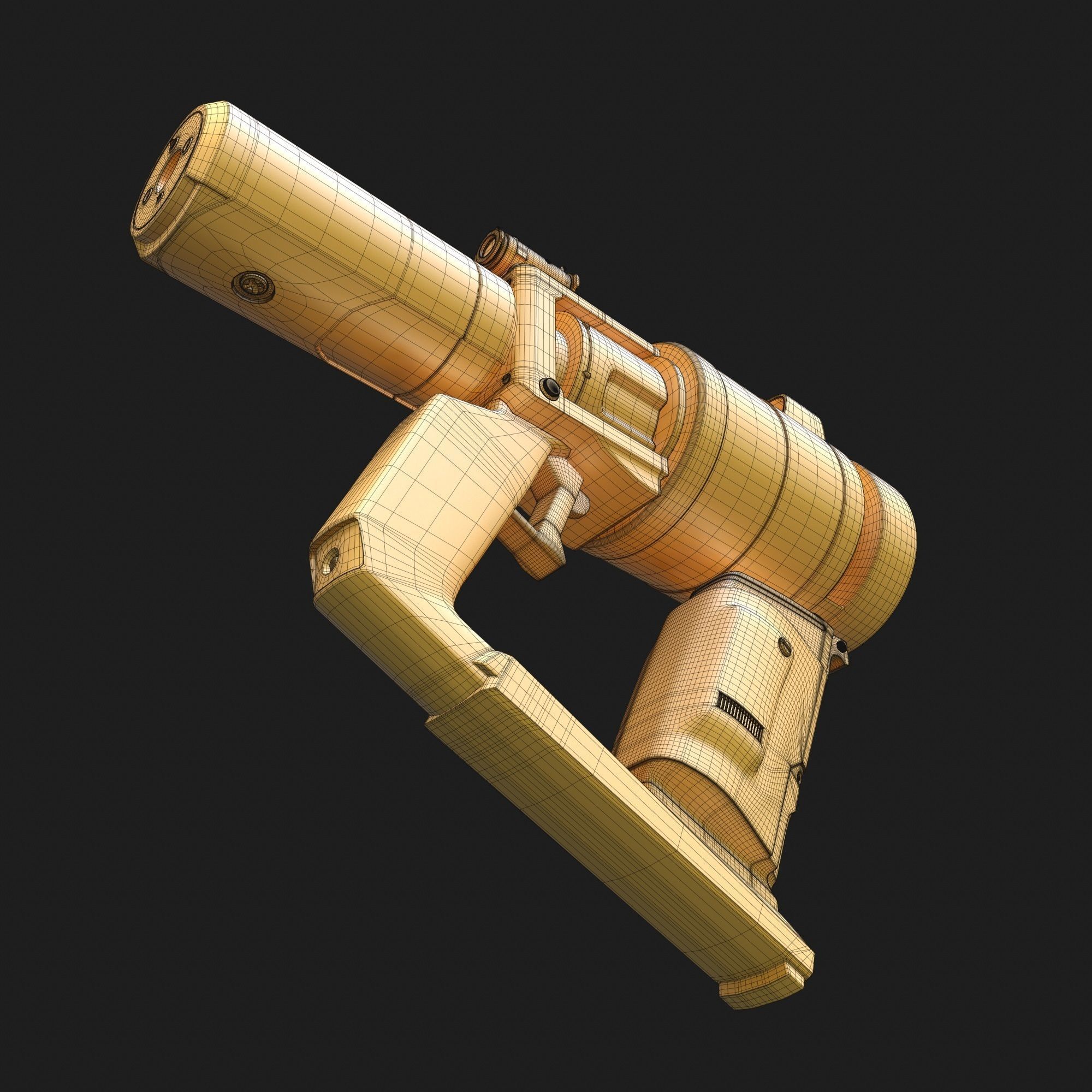 High Poly Sci-fi Revolver PBR 3D model_20