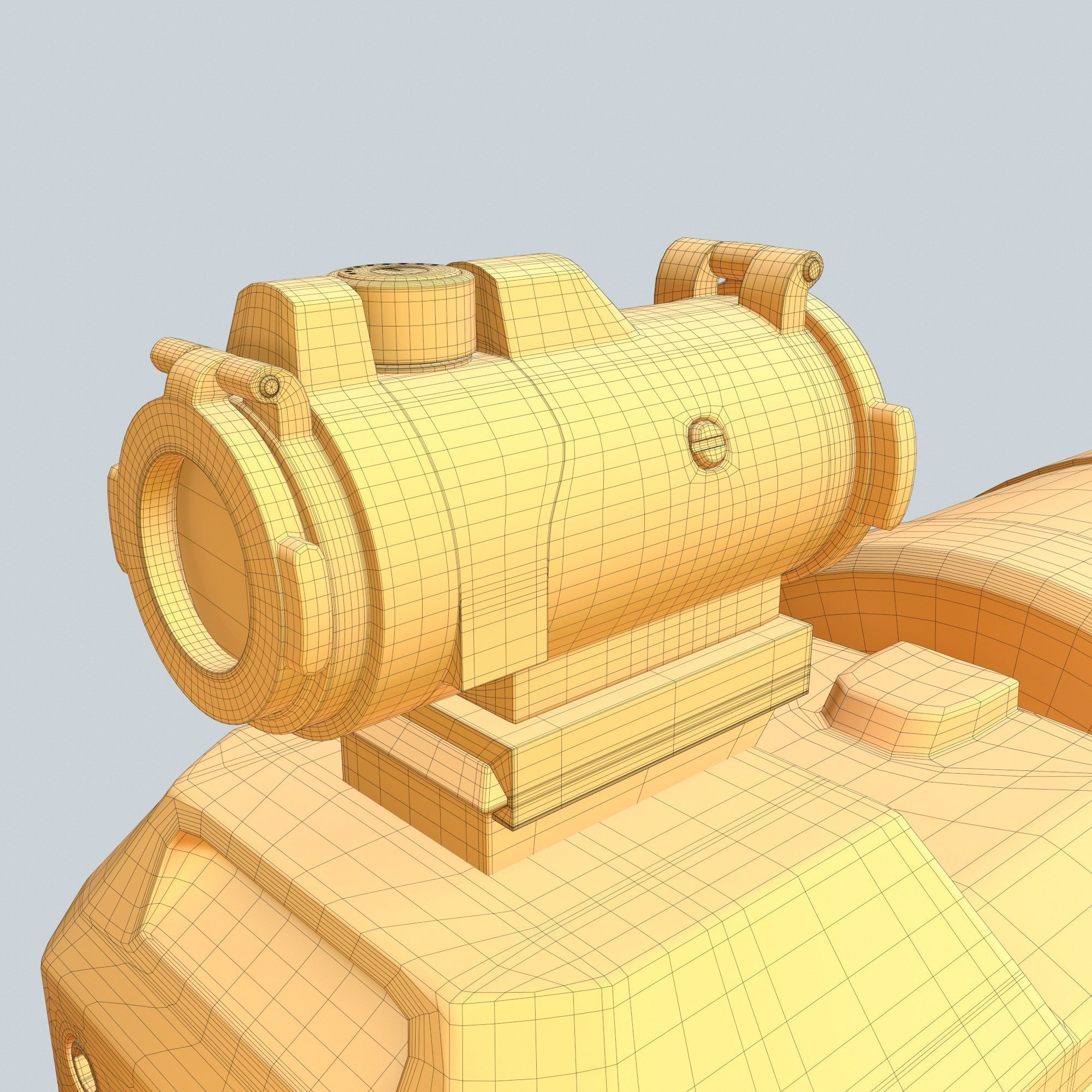 High Poly Sci-fi Revolver PBR 3D model_47