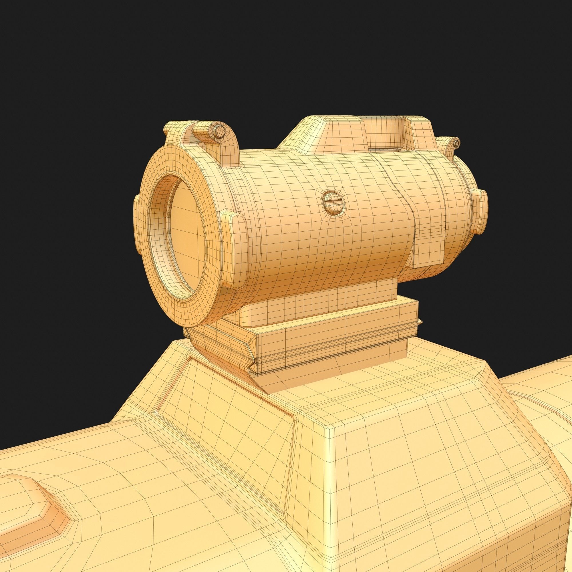 High Poly Sci-fi Revolver PBR 3D model_23