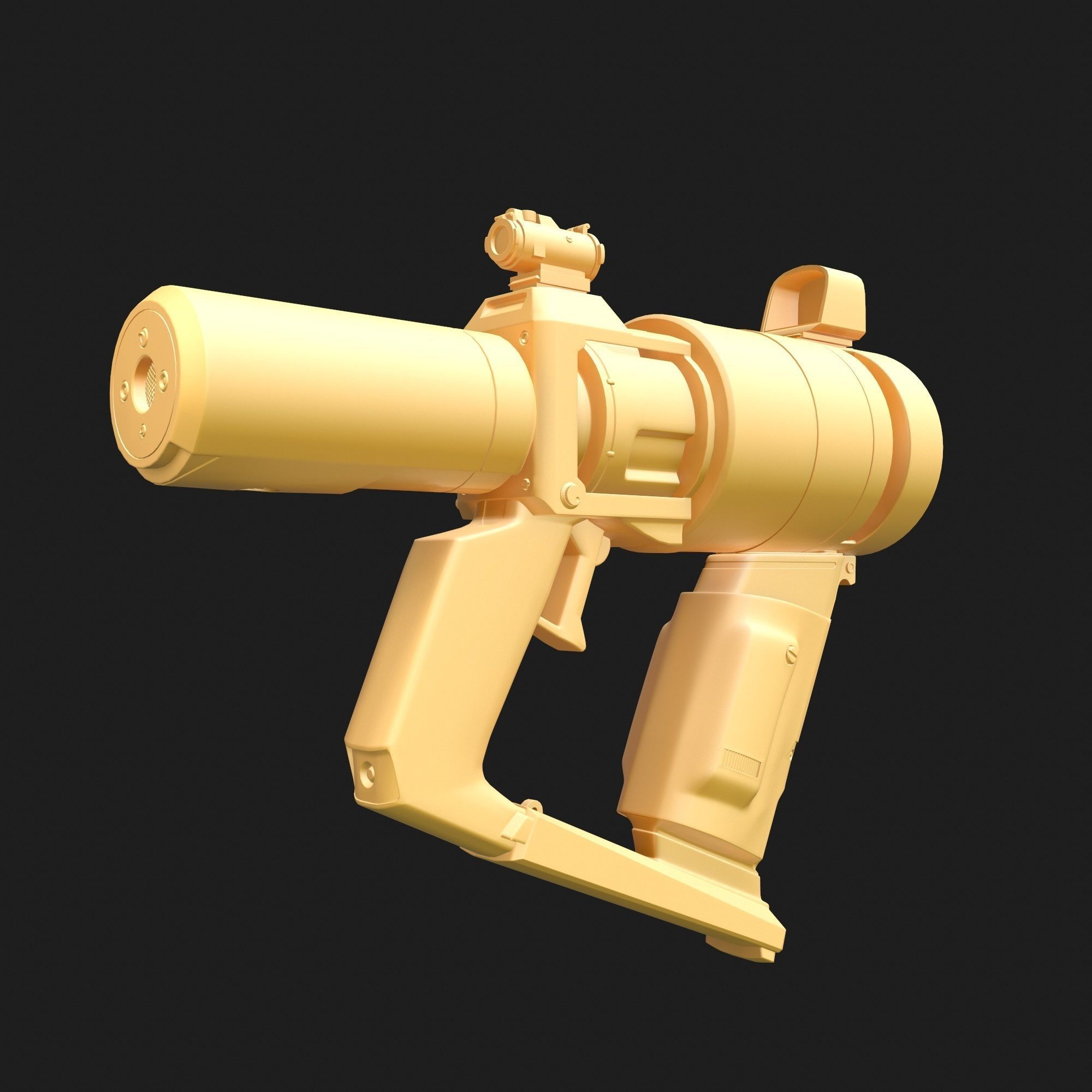 High Poly Sci-fi Revolver PBR 3D model_17