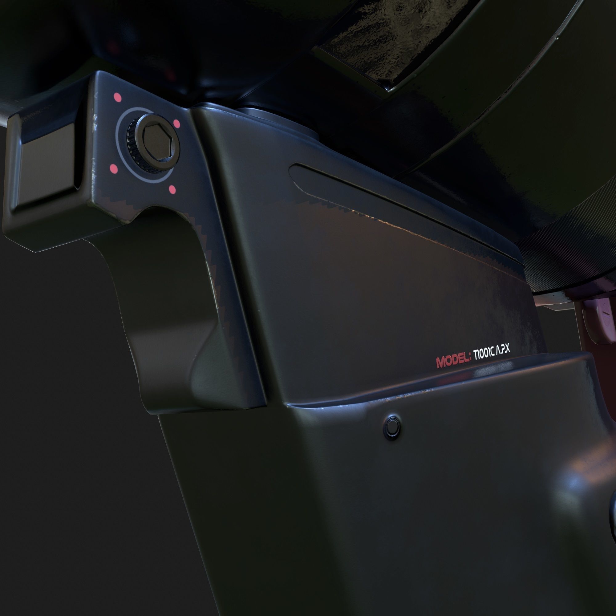 High Poly Sci-fi Revolver PBR 3D model_11