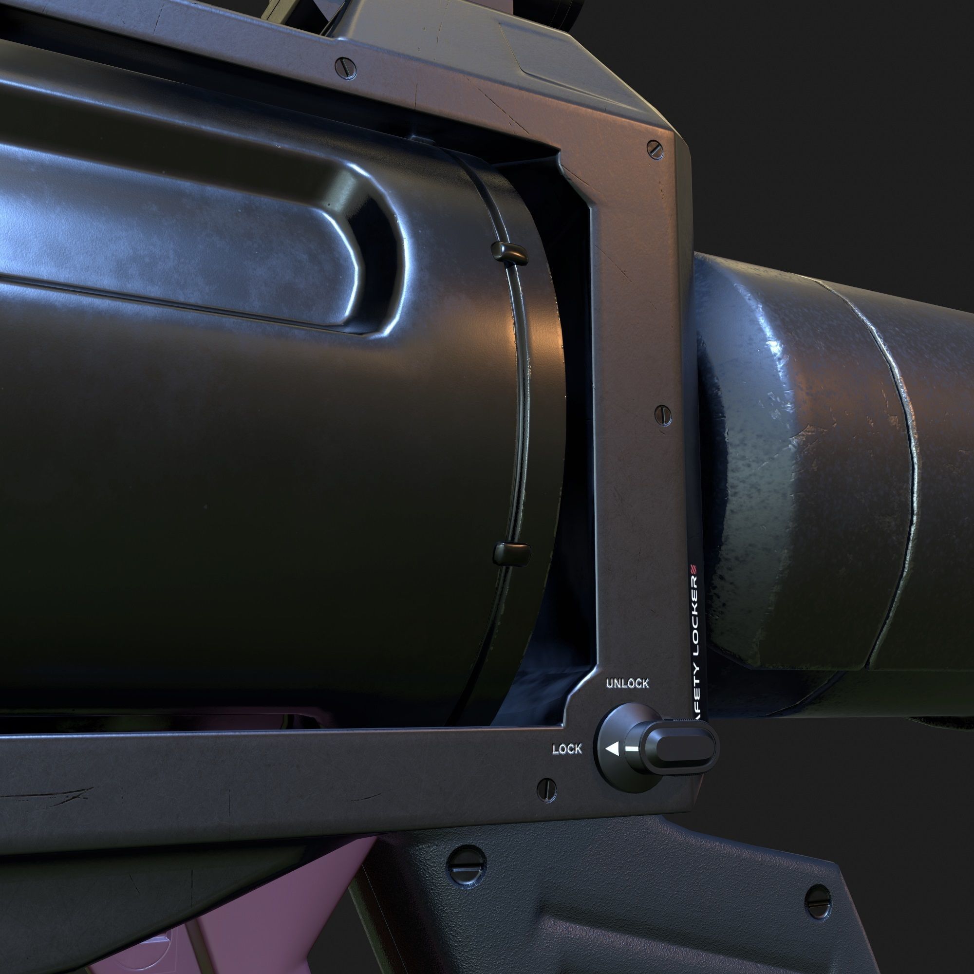 High Poly Sci-fi Revolver PBR 3D model_13