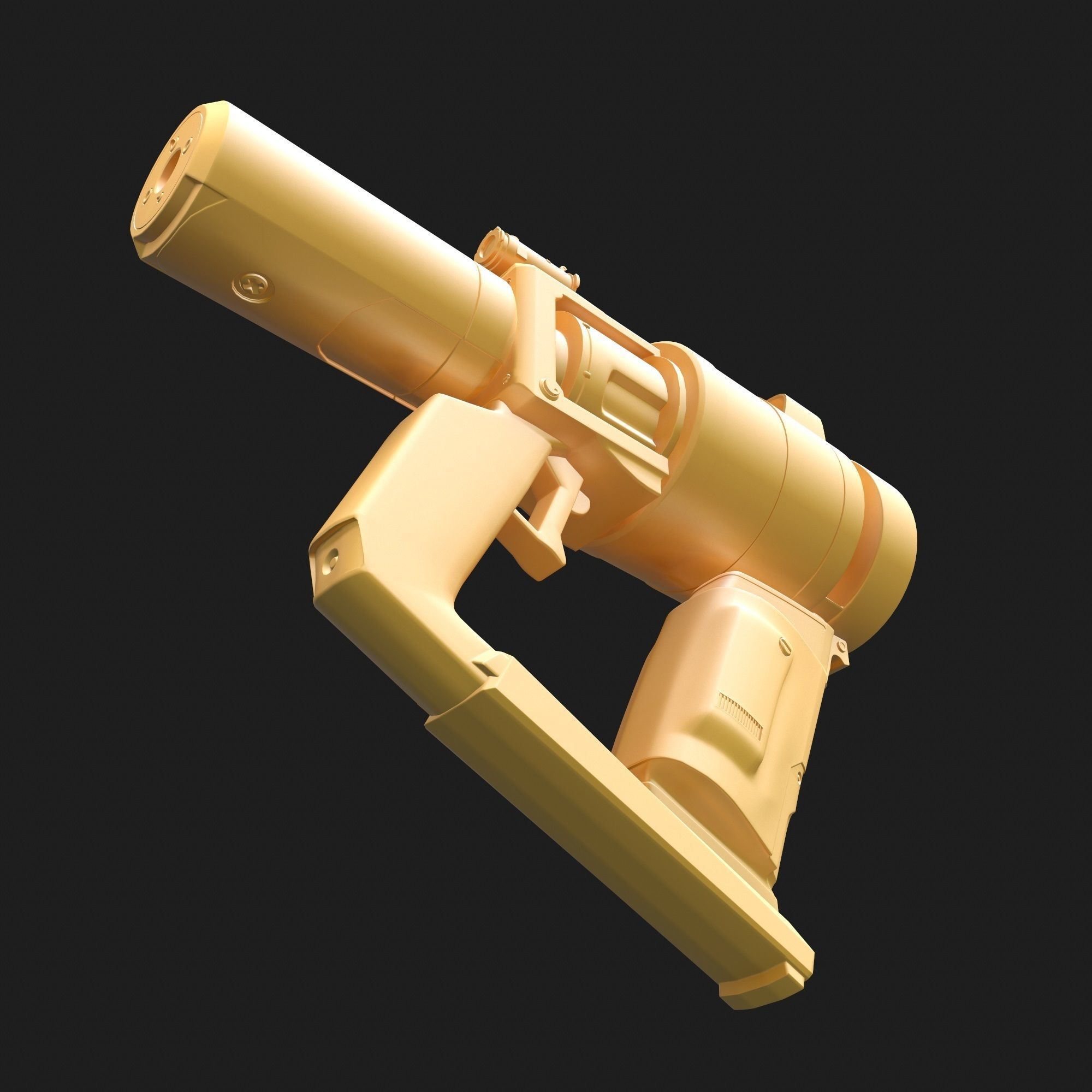 High Poly Sci-fi Revolver PBR 3D model_19