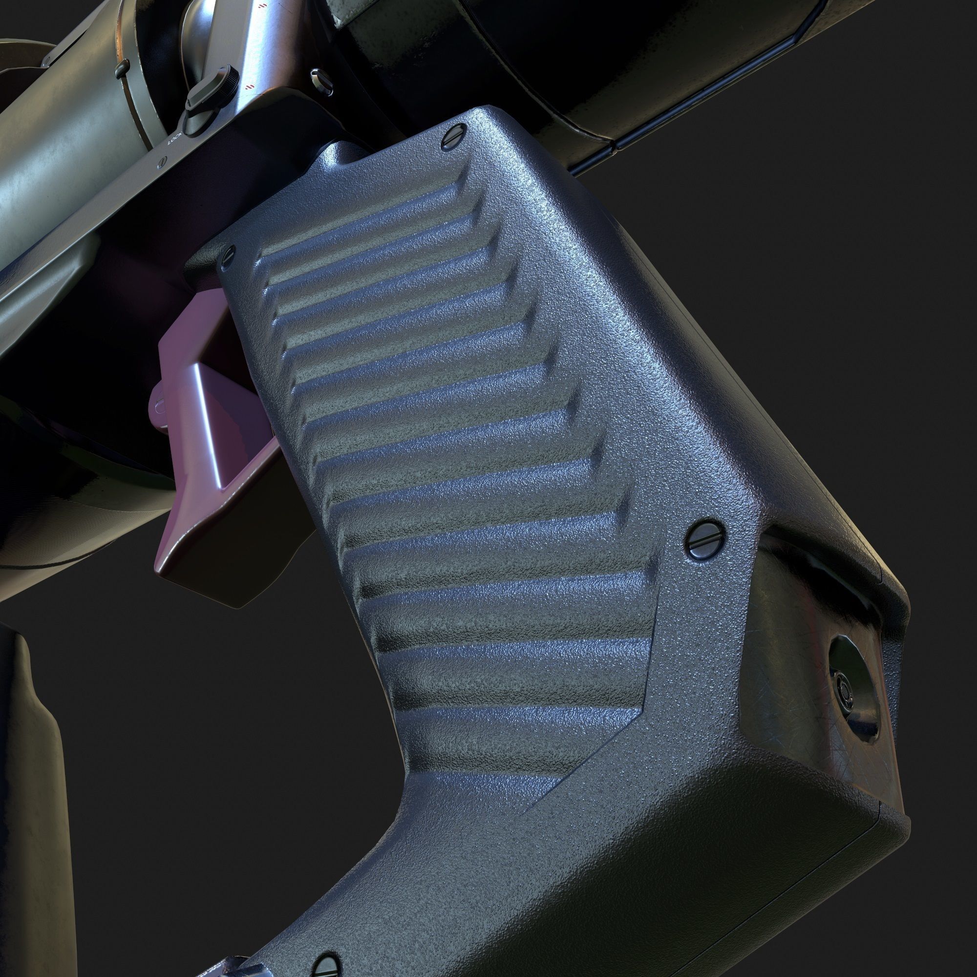 High Poly Sci-fi Revolver PBR 3D model_14