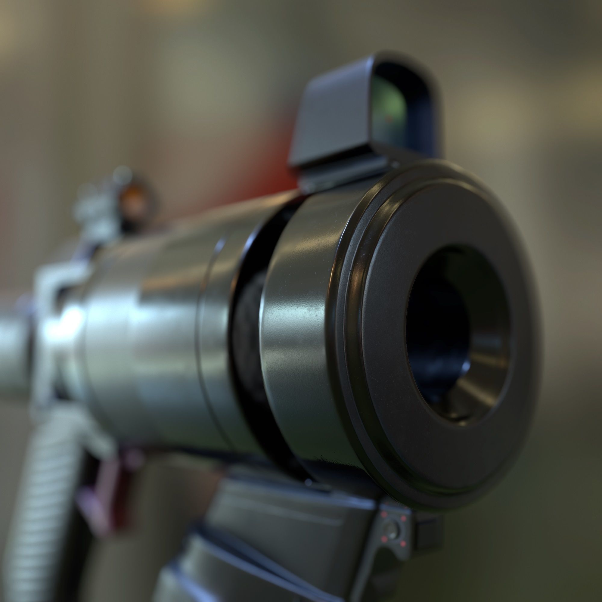 High Poly Sci-fi Revolver PBR 3D model_31