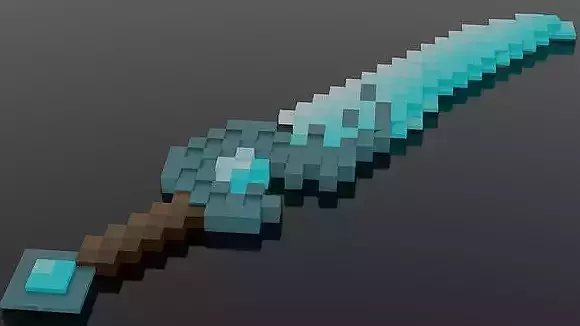 MinecraftSword minecraft sword with crystals