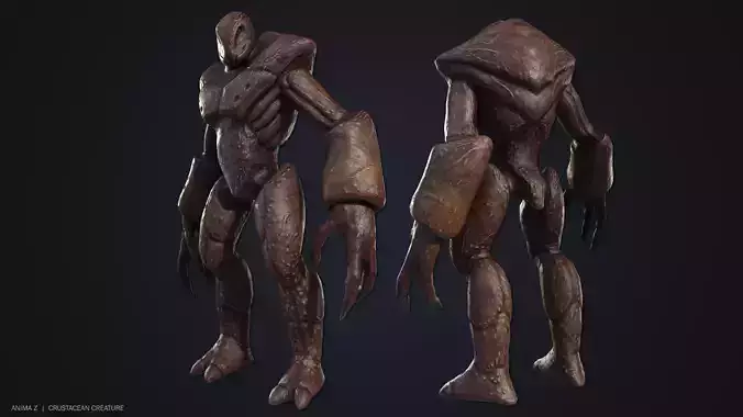 Crustacean creature Low-poly 3D model