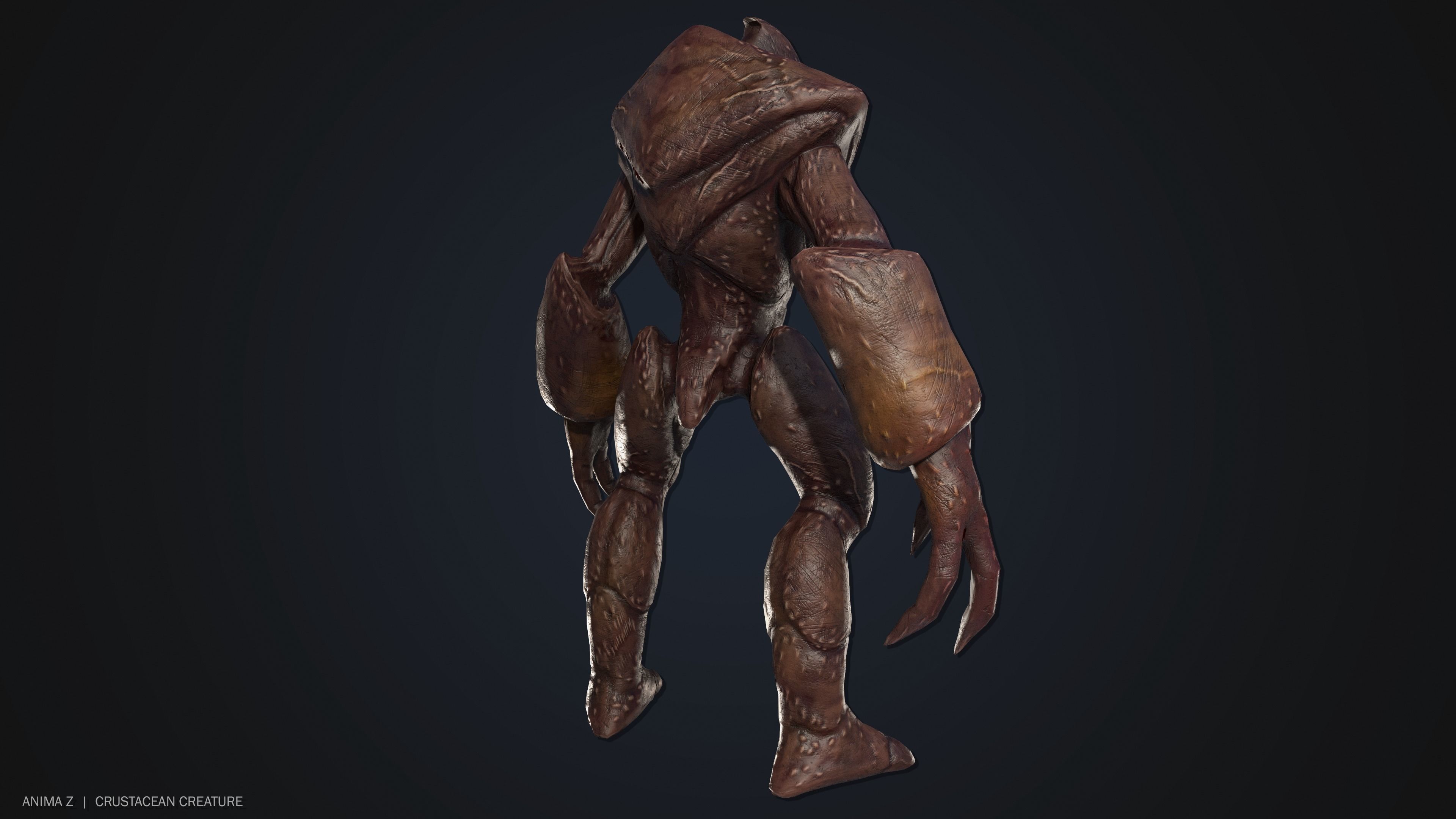 Crustacean creature Low-poly 3D model_9