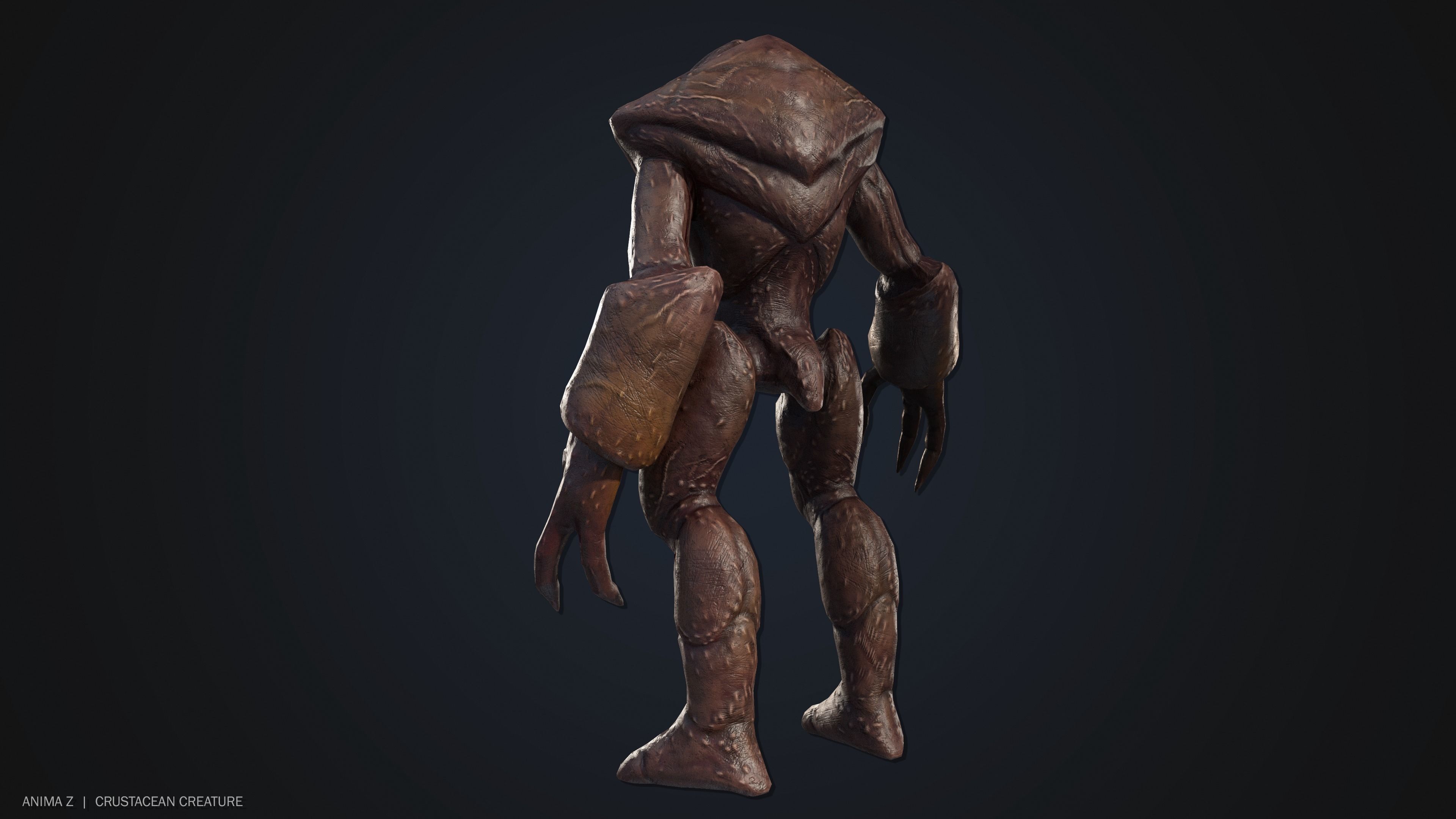Crustacean creature Low-poly 3D model_5