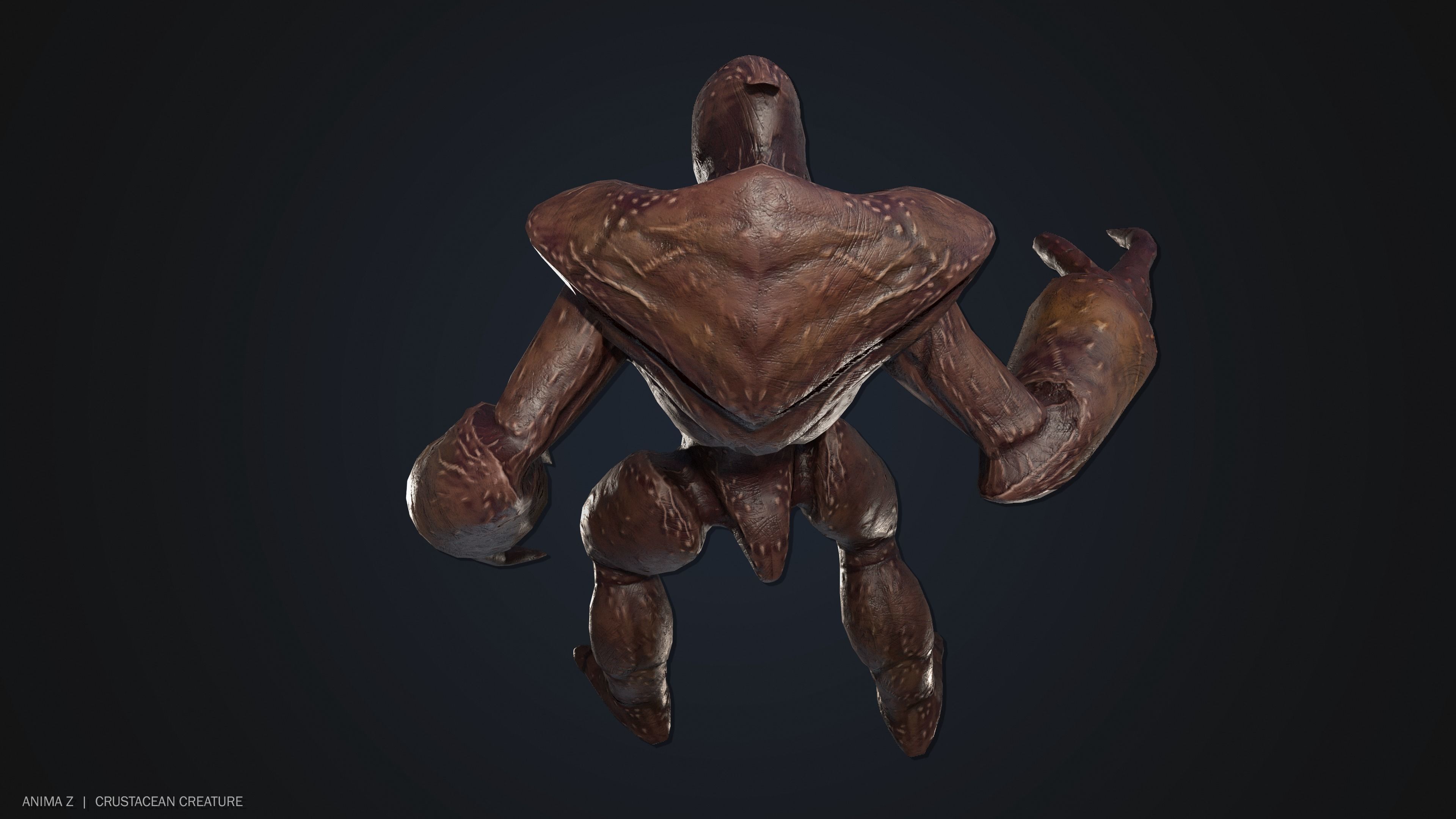 Crustacean creature Low-poly 3D model_8