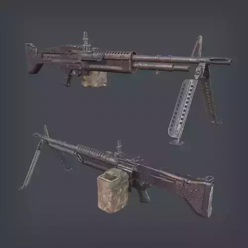 M60 Machine Gun Low-poly 3D model