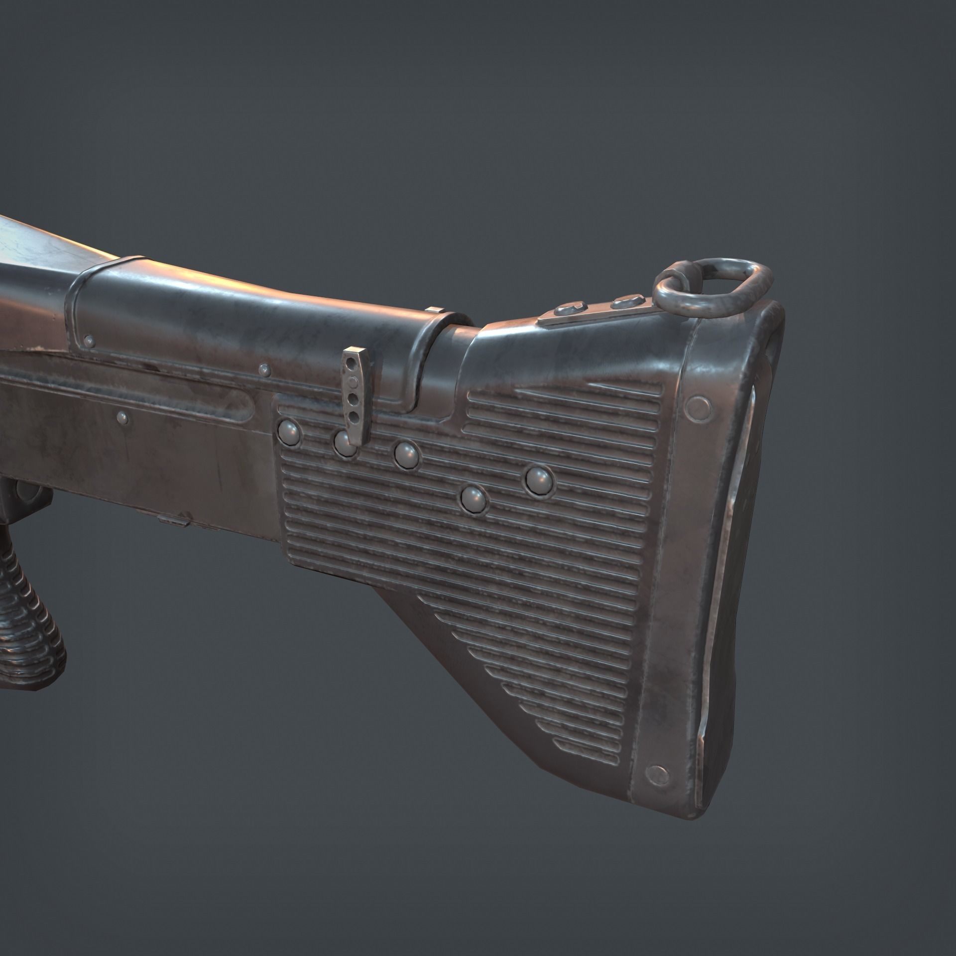 M60 Machine Gun Low-poly 3D model_7