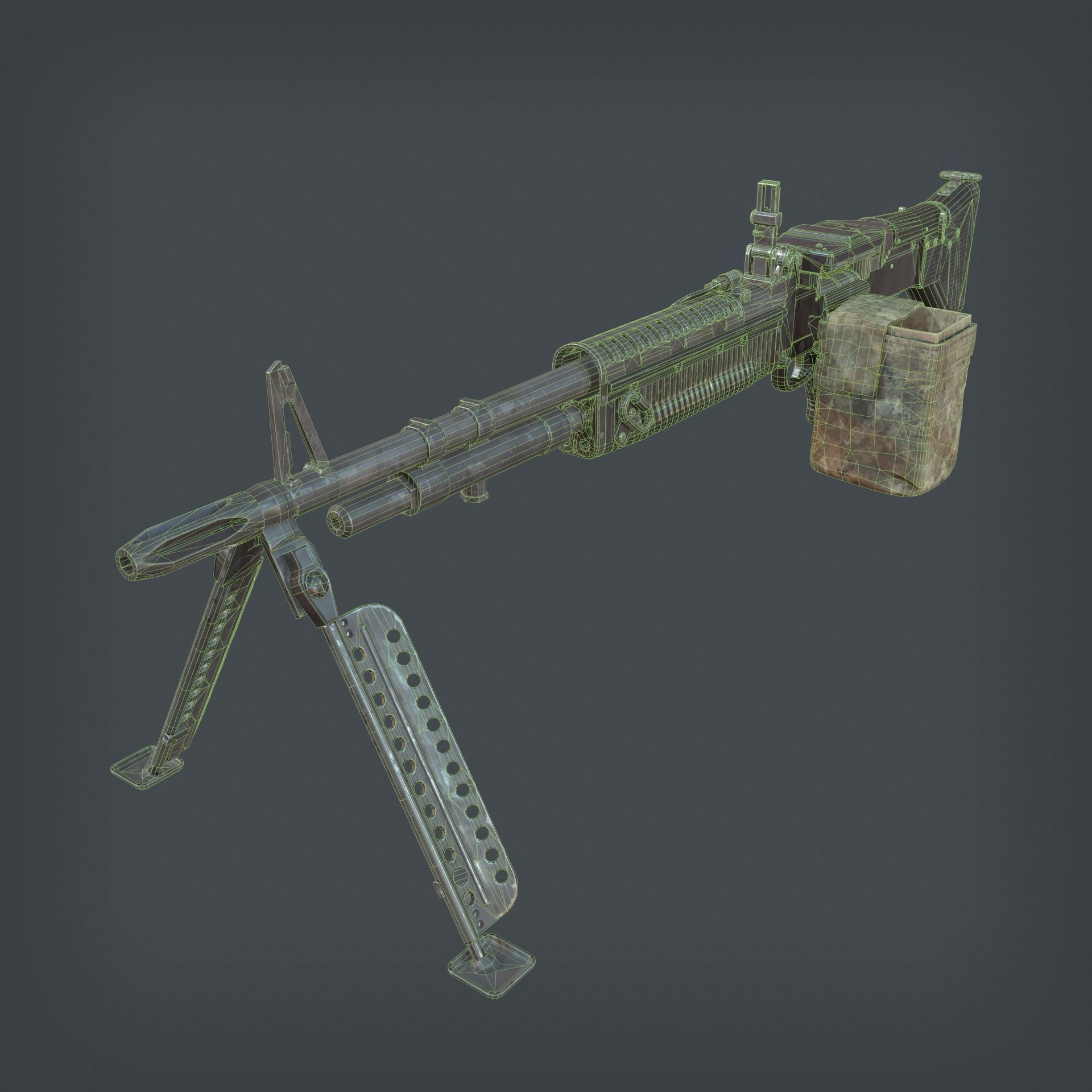 M60 Machine Gun Low-poly 3D model_14