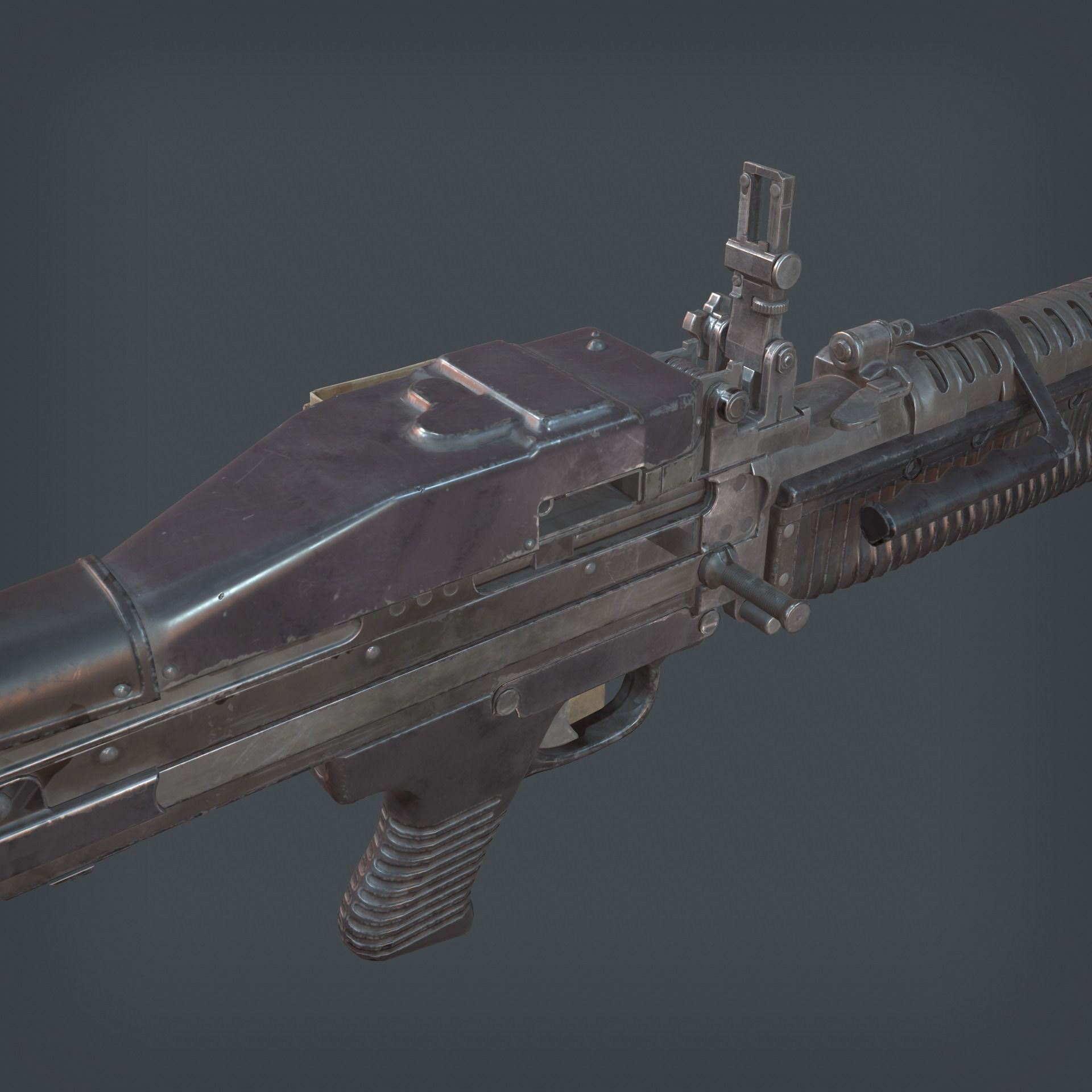 M60 Machine Gun Low-poly 3D model_6