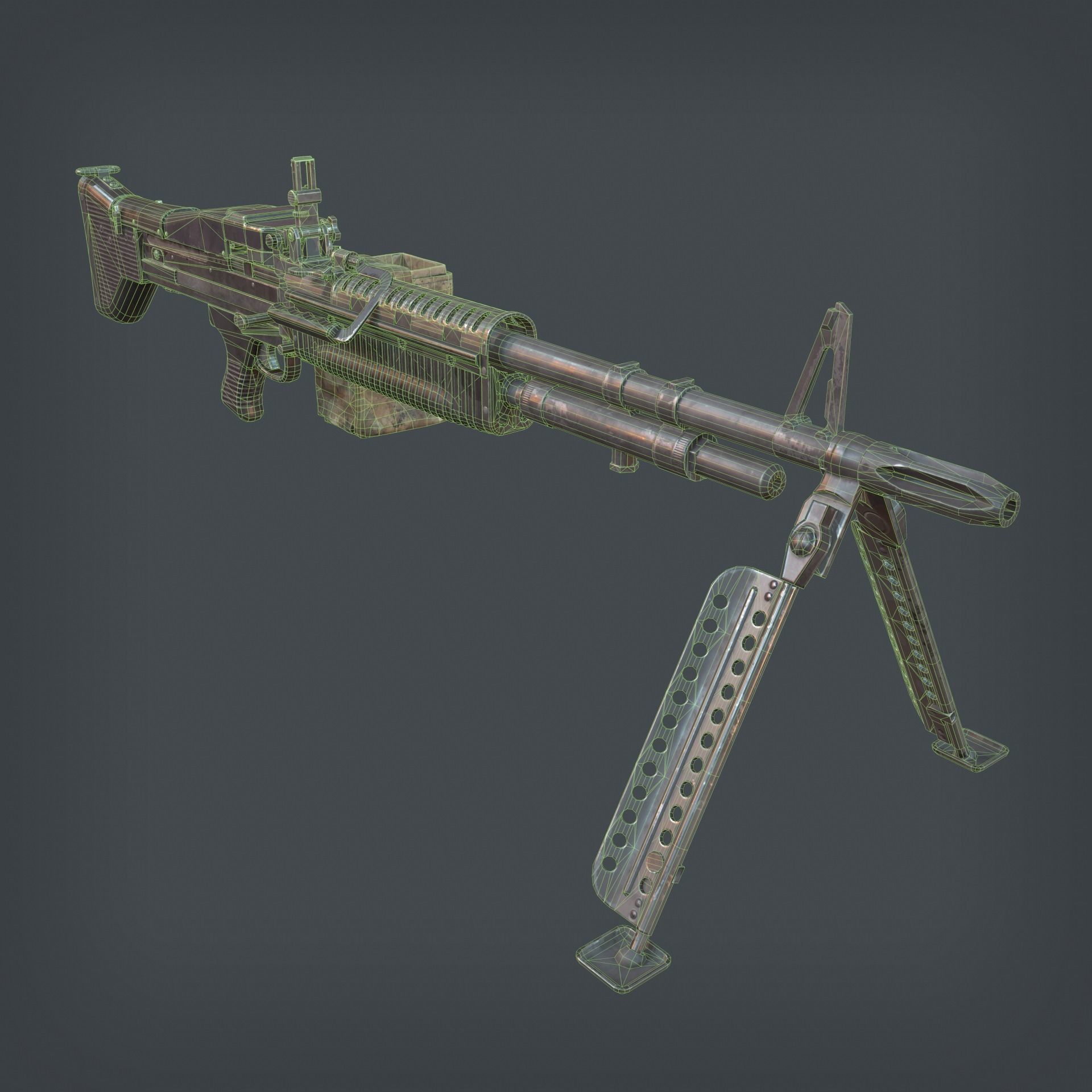 M60 Machine Gun Low-poly 3D model_15