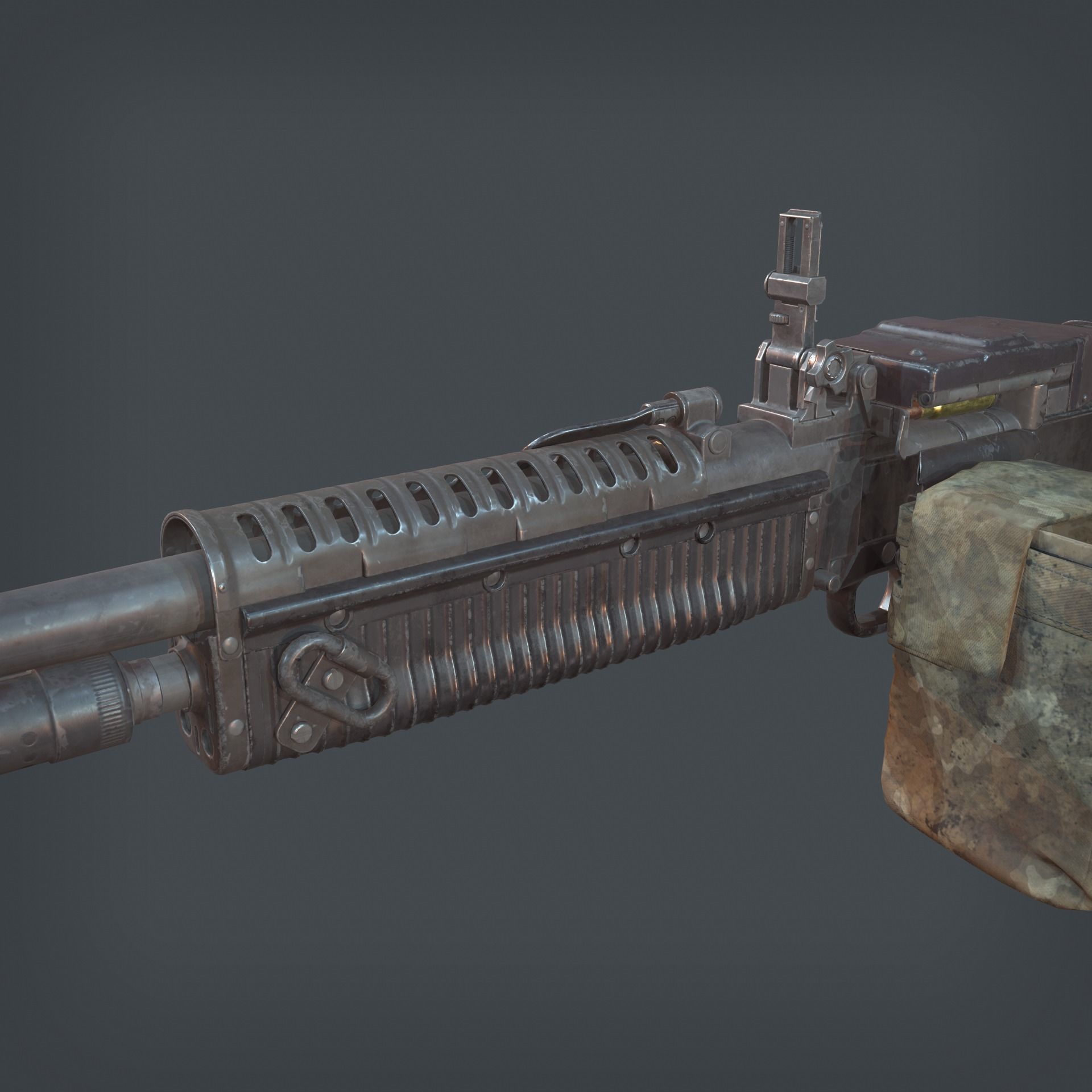 M60 Machine Gun Low-poly 3D model_9