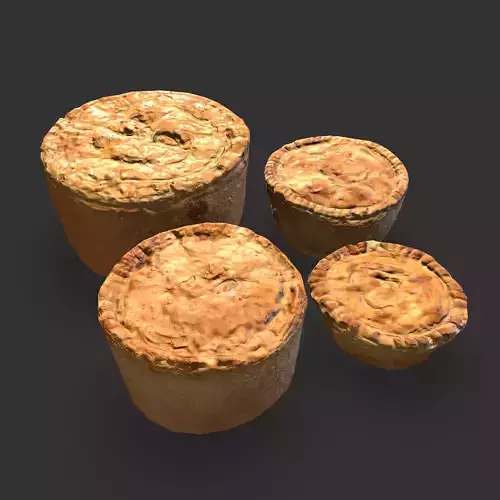 Medieval Meat Pies Low-poly 3D model