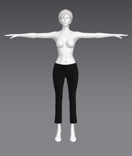 Woman Clothing T-Pose 365 Low-poly 3D model