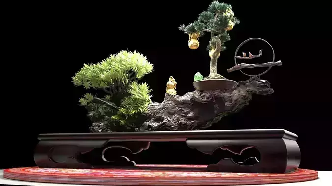 Chinese gourd  with plant 