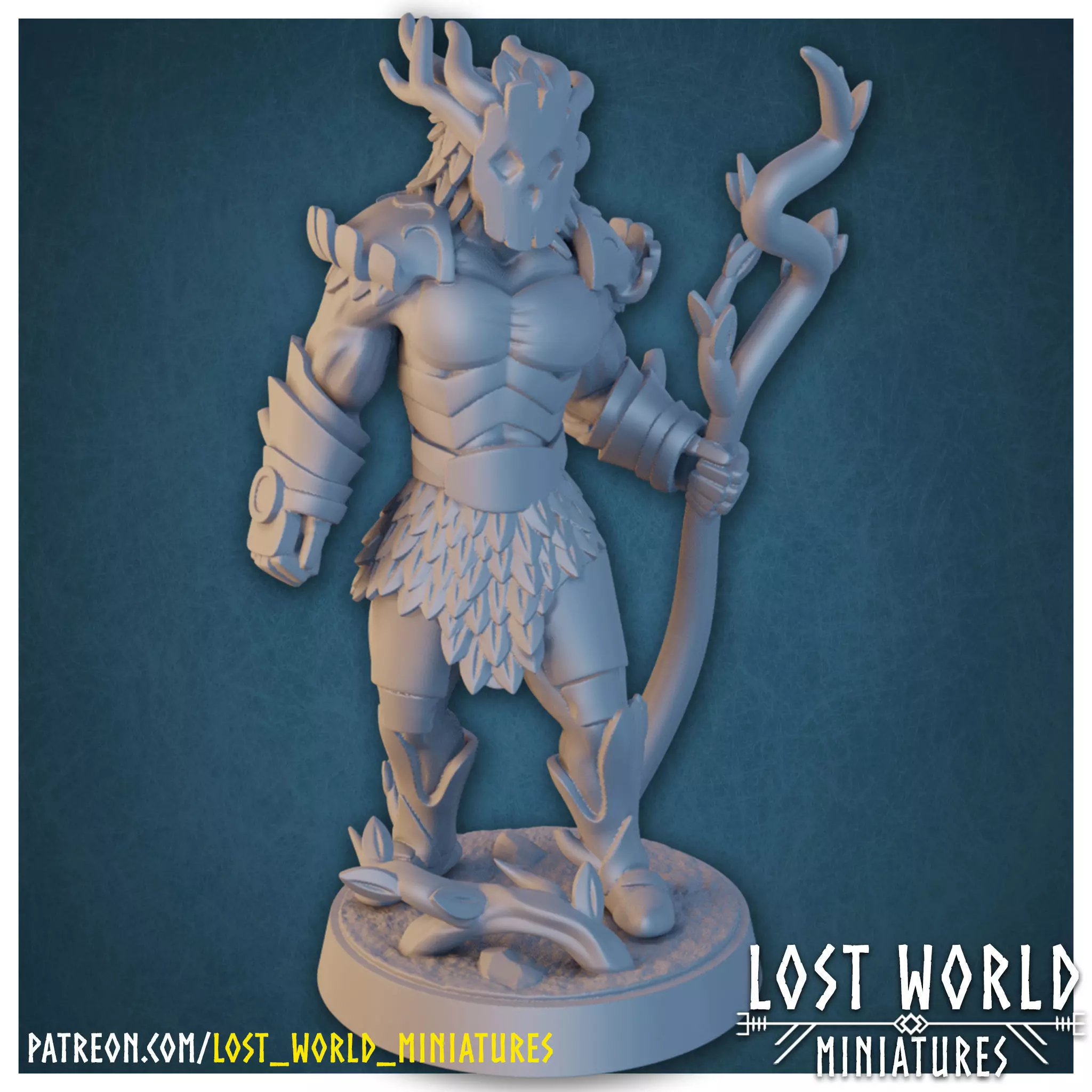 Warforged Druid - Supported - Miniature 3D print model_0