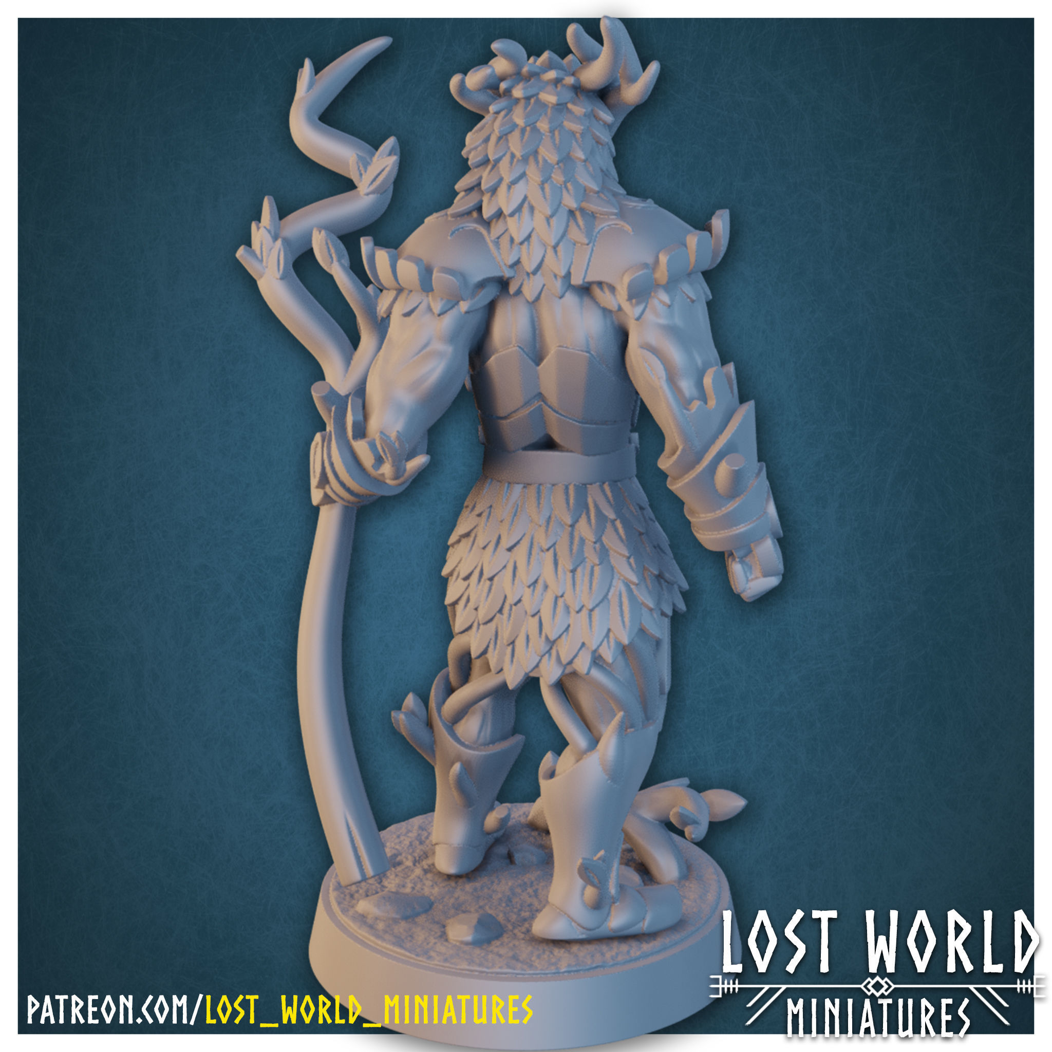 Warforged Druid - Supported - Miniature 3D print model_2