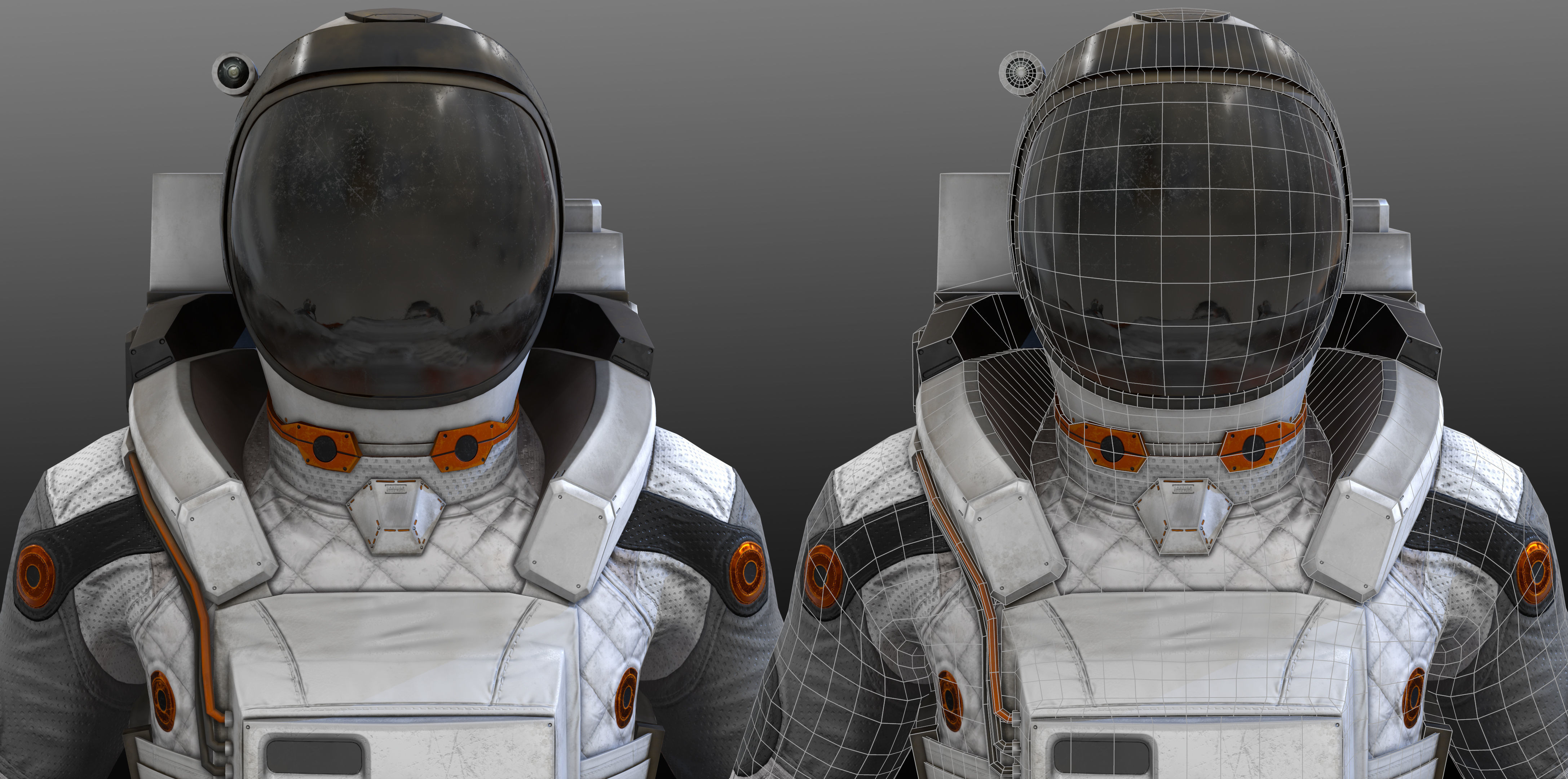 MX02 Male Space Suit LITE VERSION Low-poly 3D model_1