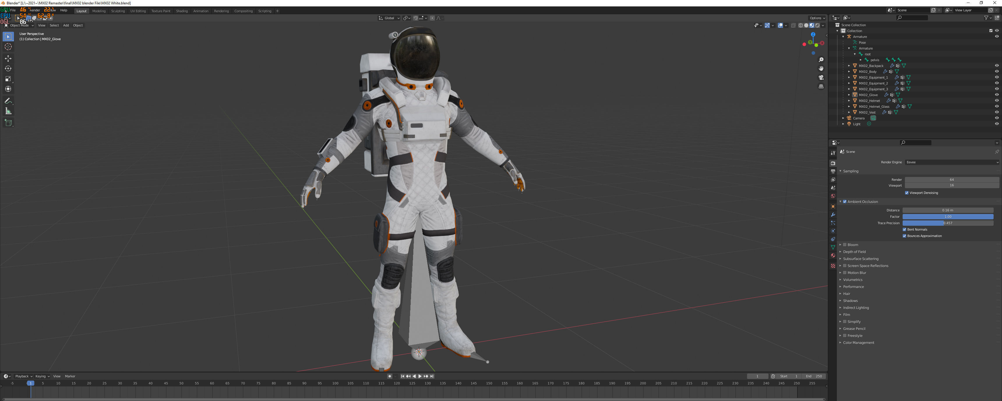 MX02 Male Space Suit LITE VERSION Low-poly 3D model_17