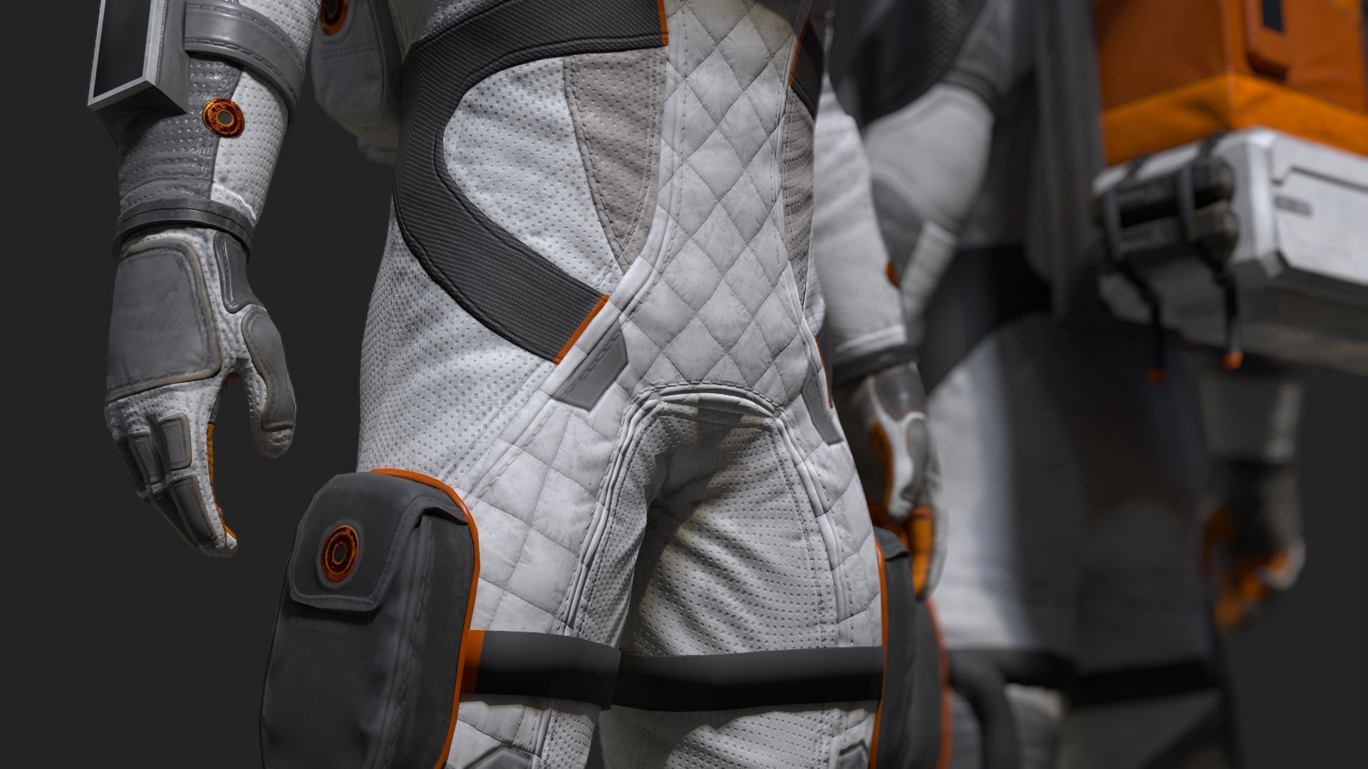 MX02 Male Space Suit LITE VERSION Low-poly 3D model_10