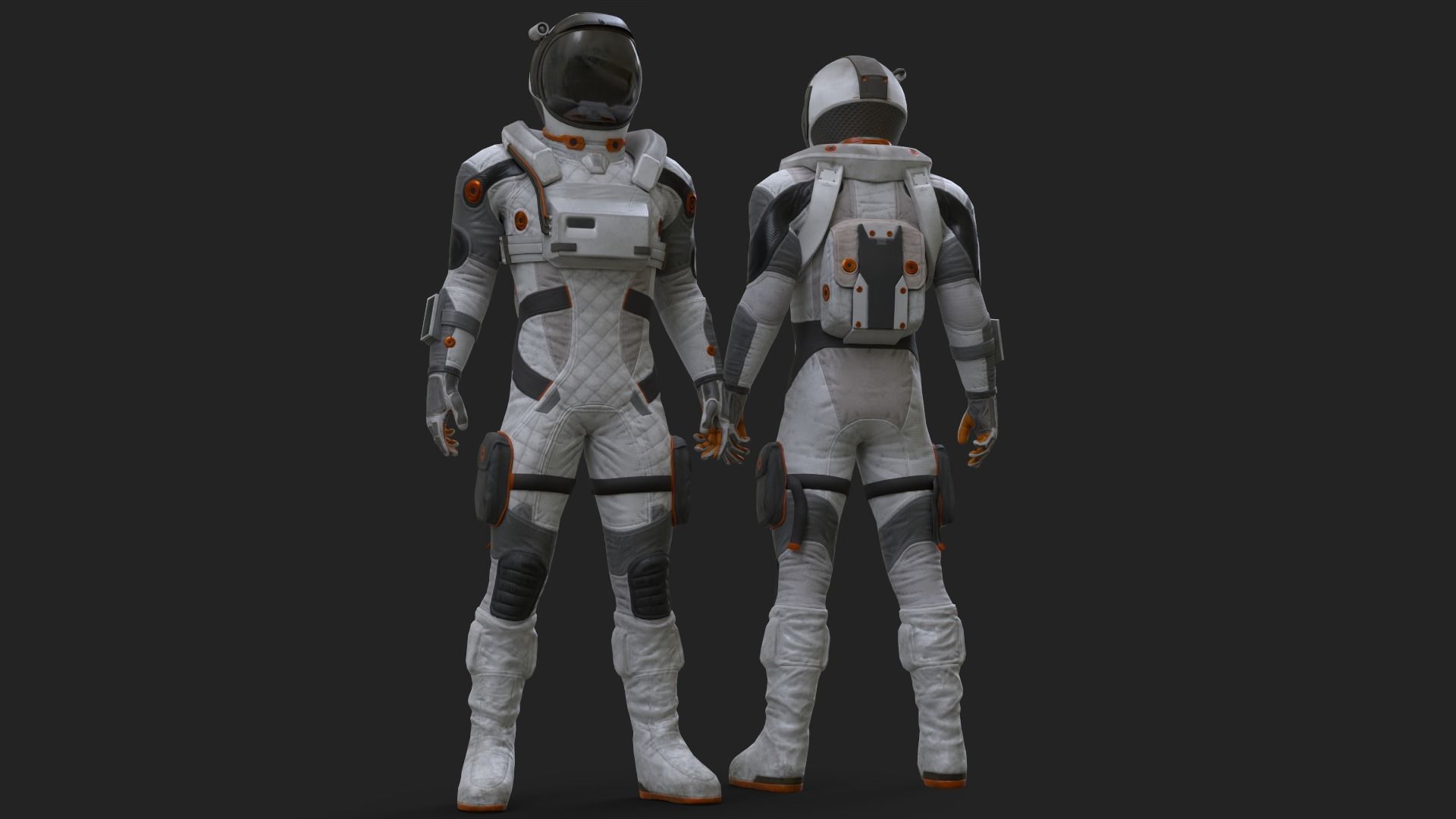 MX02 Male Space Suit LITE VERSION Low-poly 3D model_12
