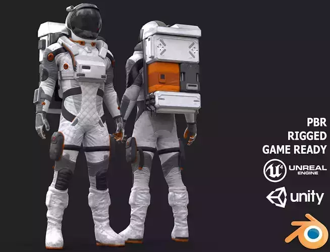 MX02 Male Space Suit LITE VERSION Low-poly 3D model